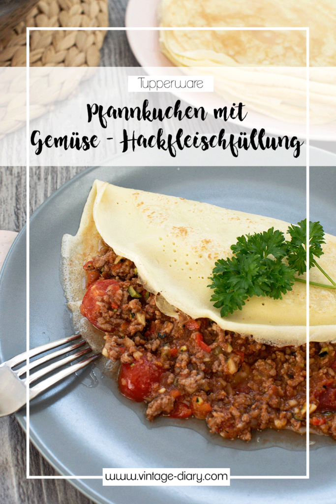 Pfannkuchen mit Gemüse - Hackfleischfüllung - vintage-diary