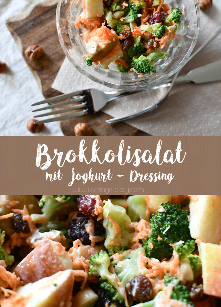 Brokkolisalat mit Joghurt - Dressing - vintage-diary